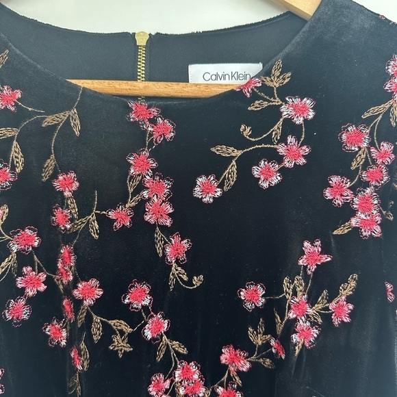 Calvin Klein Velvet Embroidered Shirtdress - Picture 3 of 4